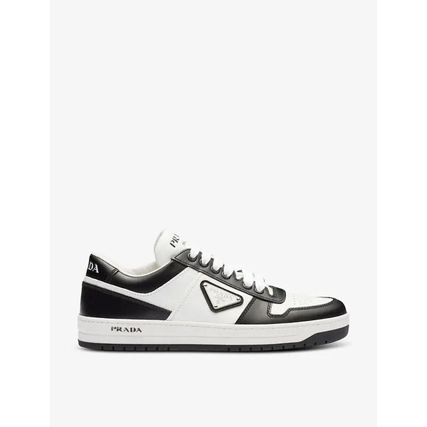 Prada Downtown brand-plaque leather low-top trainers