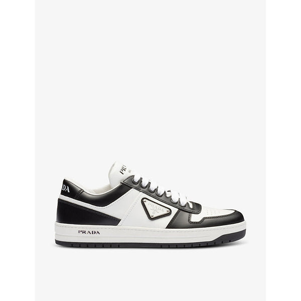 Prada Downtown brand-plaque leather low-top trainers | LYBSTORE