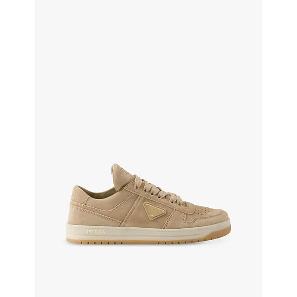 Prada Downtown brand-plaque suede low-top trainers