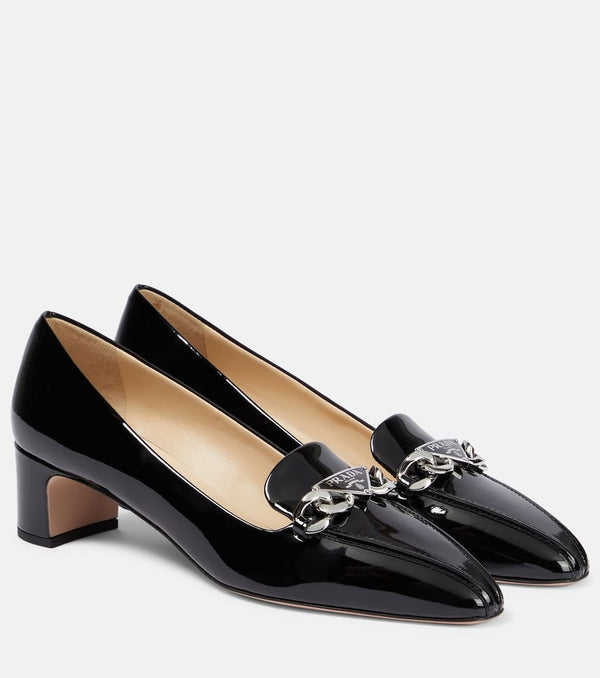 Prada Embellished patent leather pumps