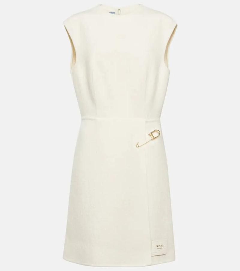 Prada Embellished wool-blend minidress | LYBSTORE