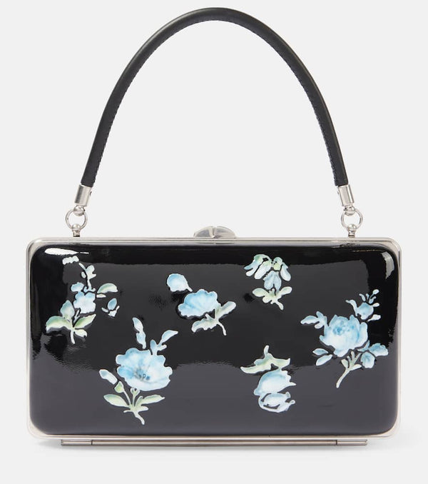 Prada Floral patent leather clutch