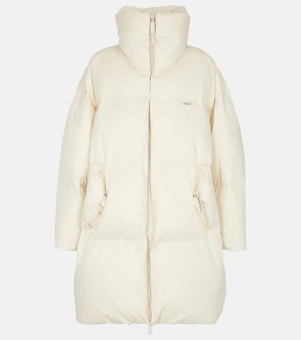 Prada Funnel-neck down and cotton coat | LYBSTORE