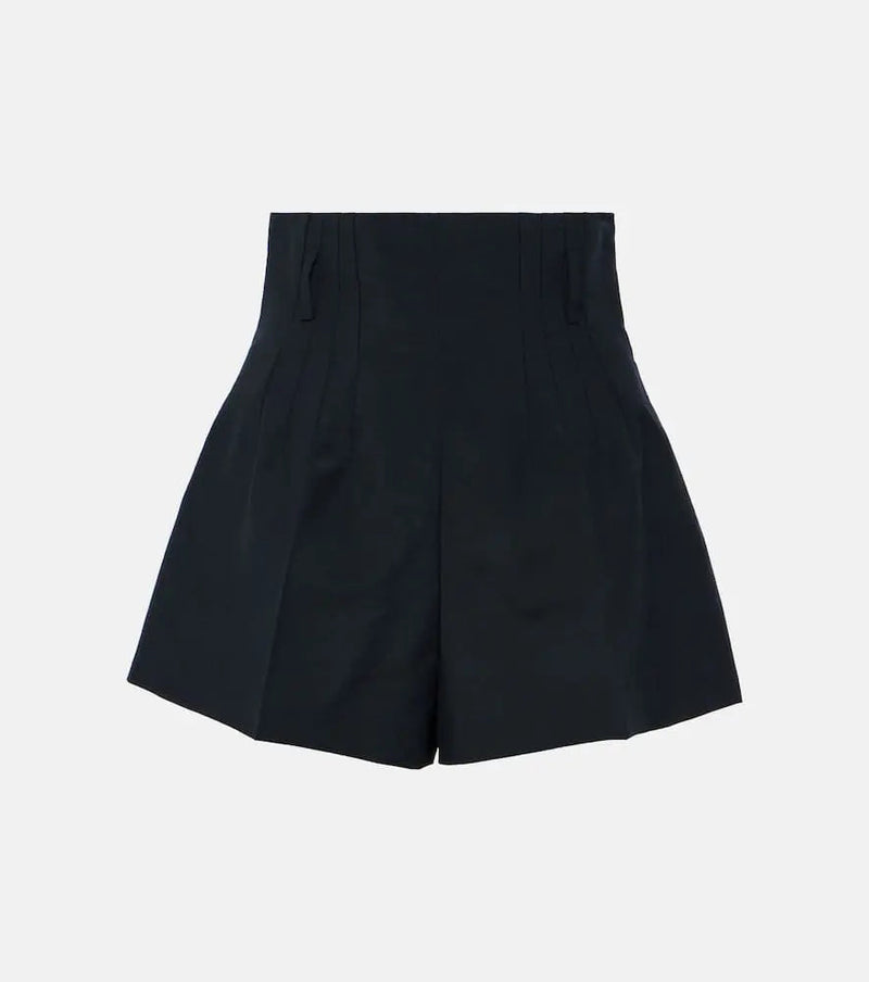 Prada High-rise wool and mohair shorts | LYBSTORE