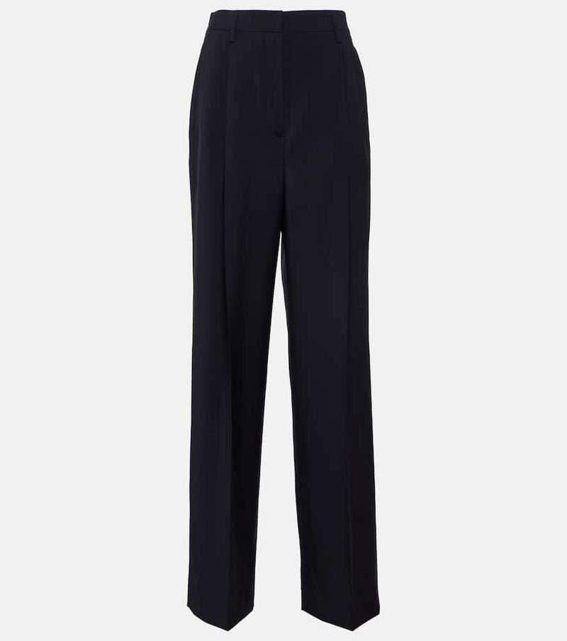 Prada High-rise wool and mohair wide-leg pants