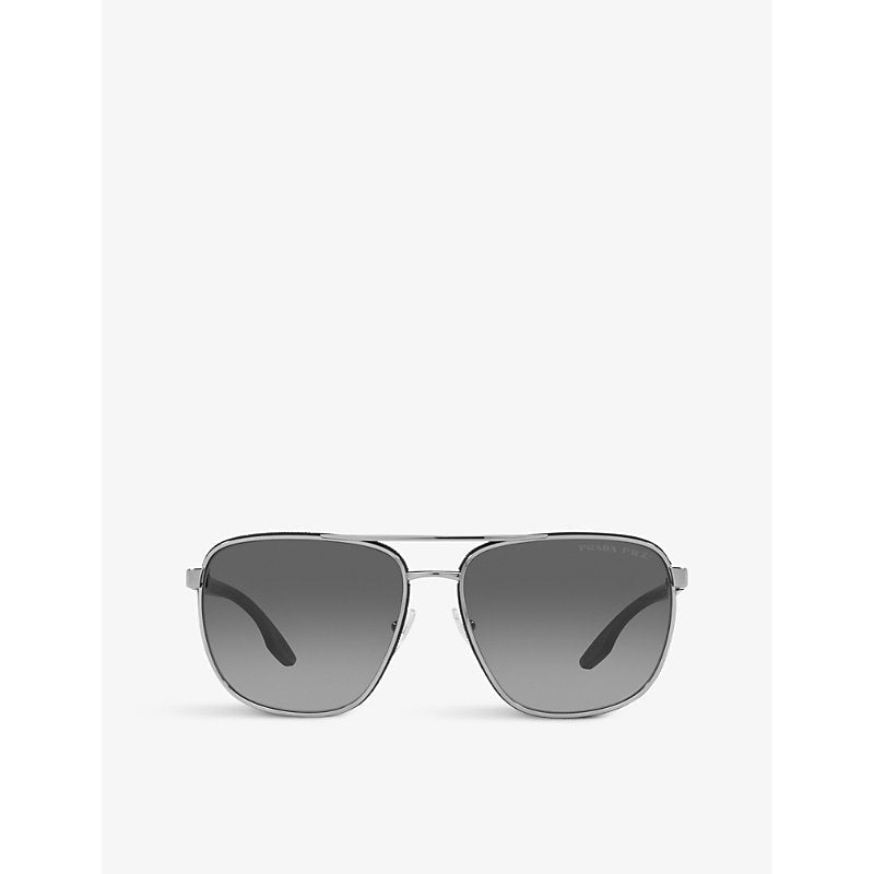 Prada Linea Rossa PS 50YS Aviator metal sunglasses