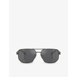 Prada Linea Rossa PS 51ZS pilot-frame metal sunglasses