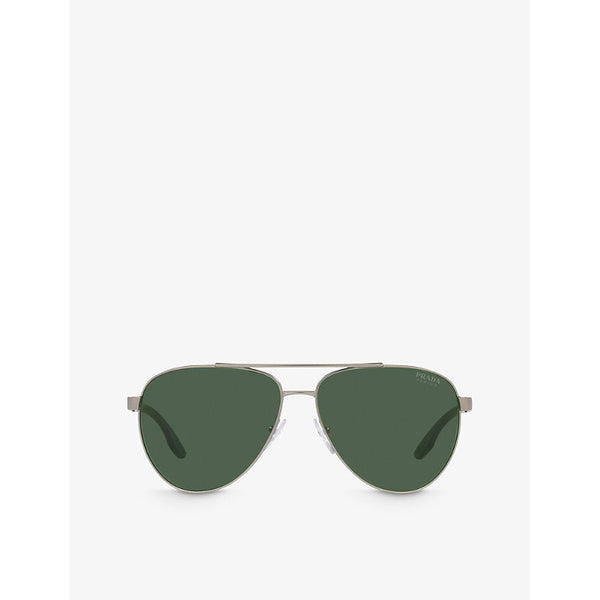 Prada Linea Rossa PS 52YS pilot-frame metal sunglasses | LYBSTORE