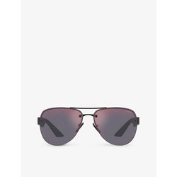 Prada Linea Rossa PS 55YS pilot-frame metal sunglasses