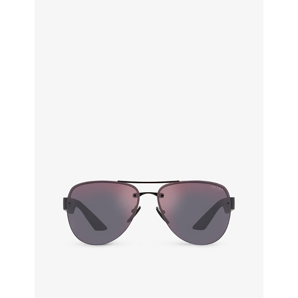 Prada Linea Rossa PS 55YS pilot-frame metal sunglasses | LYBSTORE