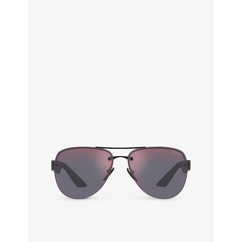 Prada Linea Rossa PS 55YS pilot-frame metal sunglasses