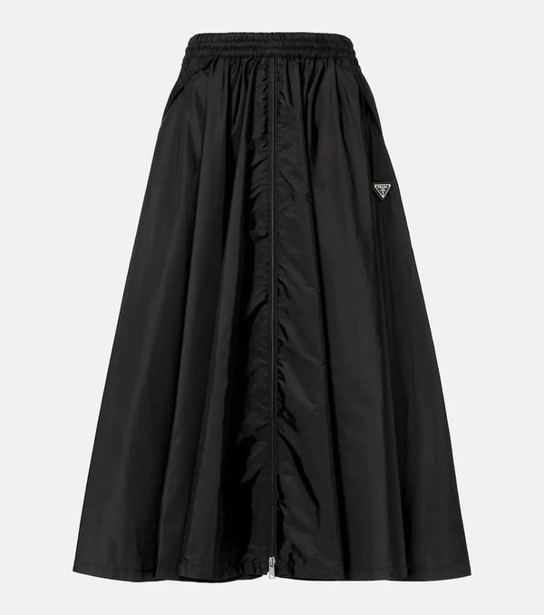 Prada Logo Re-Nylon midi skirt | LYBSTORE