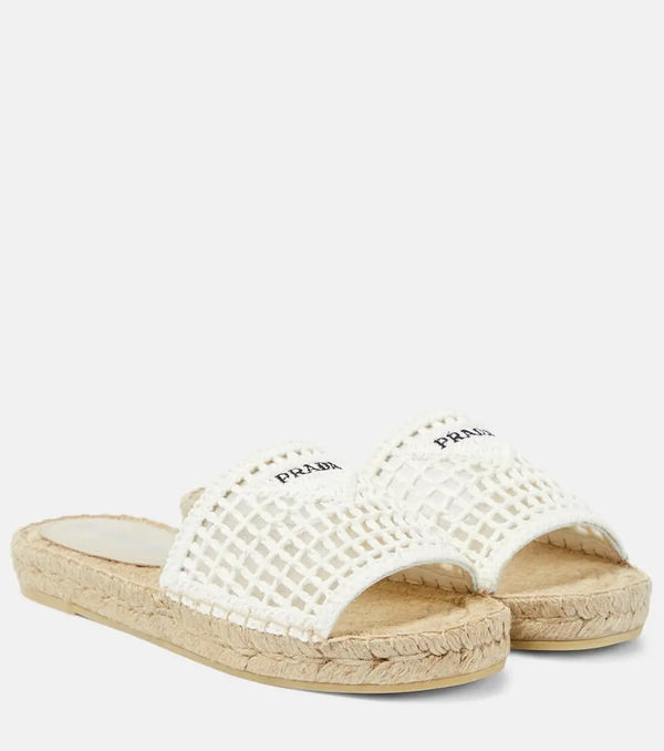 Prada Logo crochet espadrilles | LYBSTORE