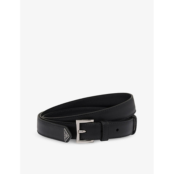 Prada Logo-embellished leather belt | LYBSTORE