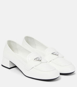 Prada Logo leather loafer pumps