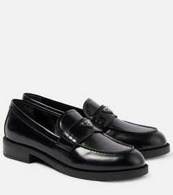 Prada Logo leather loafers