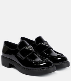 Prada Logo patent leather loafers