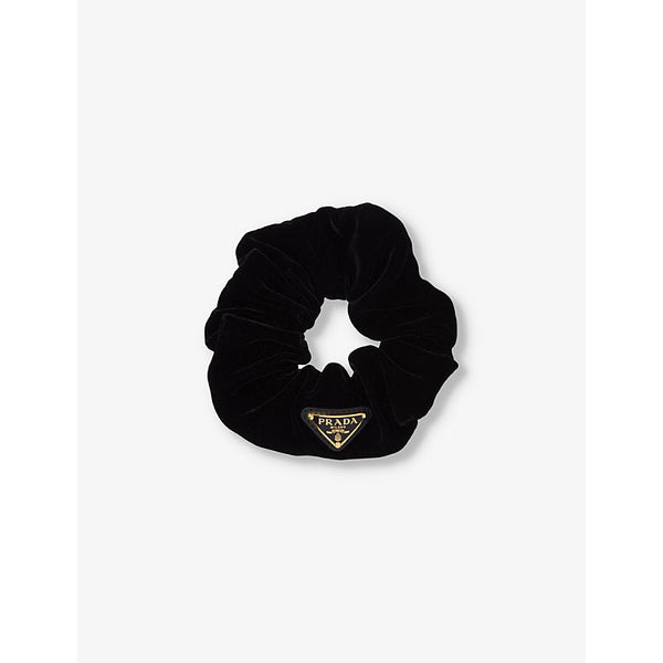 Prada Logo-plaque velvet scrunchie | LYBSTORE