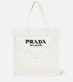 Prada Logo raffia tote bag | LYBSTORE