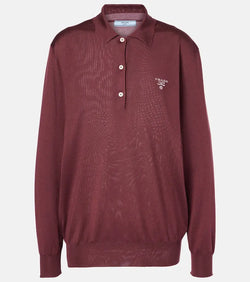 Prada Logo silk polo shirt | LYBSTORE