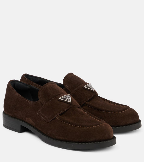 Prada Logo suede loafers