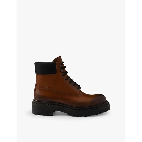 Prada Lugged-sole leather and Re-Nylon work boots | Prada