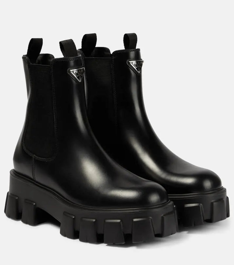 Prada Monolith leather Chelsea boots | LYBSTORE