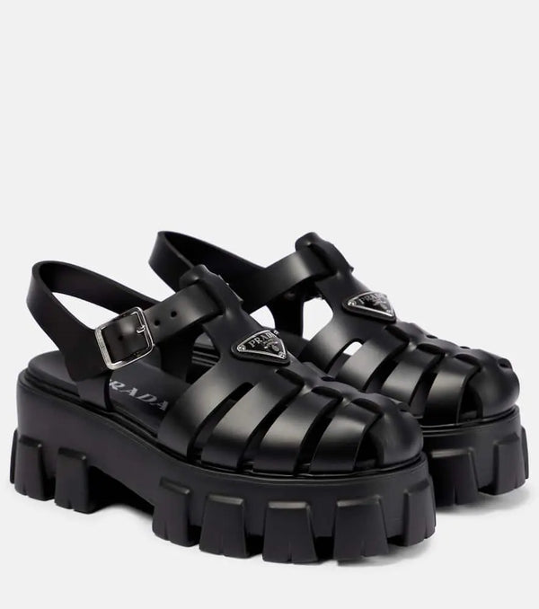 Prada Monolith rubber platform sandals | LYBSTORE