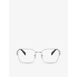 Womens Prada PR A51V irregular-frame metal optical glasses