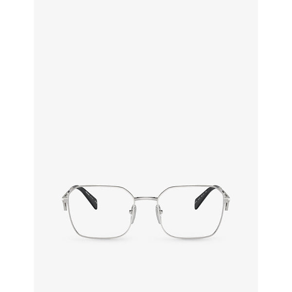 Womens Prada PR A51V irregular-frame metal optical glasses