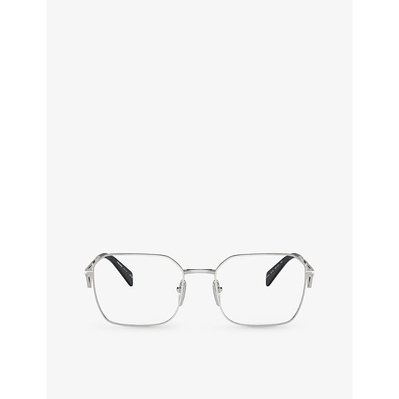 Womens Prada PR A51V irregular-frame metal optical glasses