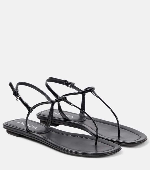 Prada Patent leather thong sandals | LYBSTORE