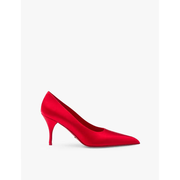 Prada Pointed-toe satin heeled courts