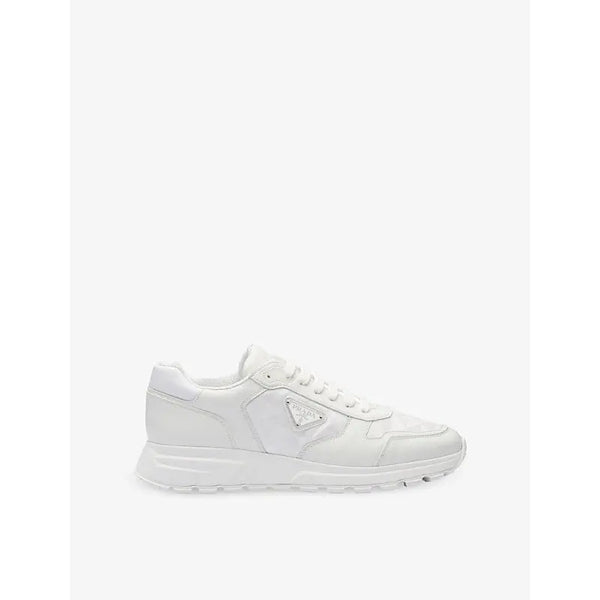 Prada Re-Nylon brand-plaque leather and recycled-nylon high-top trainers