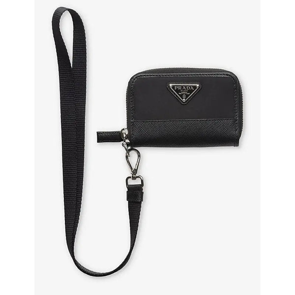 Prada Re-Nylon brand-plaque recycled-nylon and leather coin purse | Prada