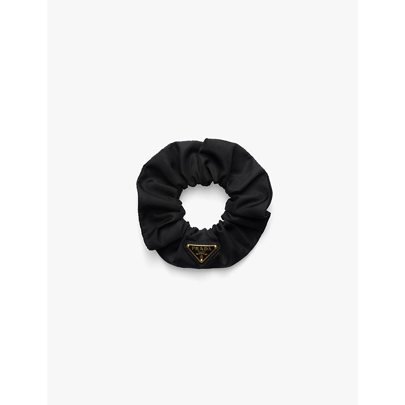 Womens Prada Re-Nylon logo-plaque woven scrunchie