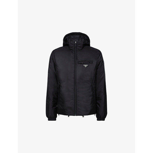 Mens Prada Re-Nylon padded recycled-nylon hooded jacket