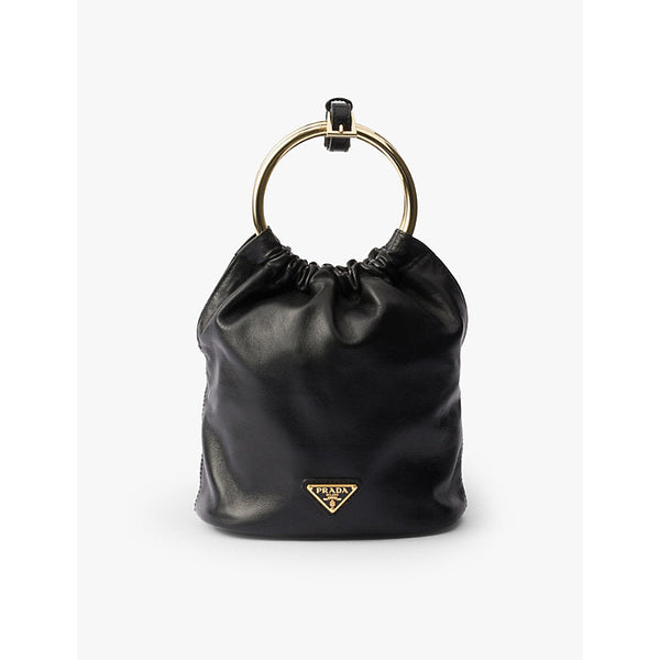 Prada Refined-handle nappa leather mini bucket bag | LYBSTORE