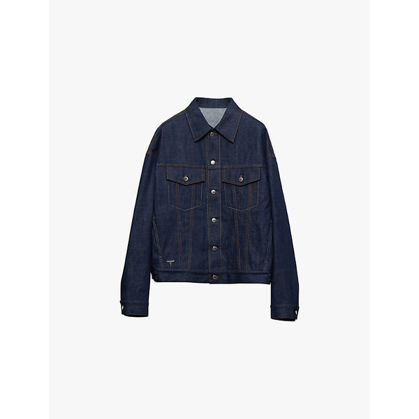 Mens Prada Selvedge logo-plaque denim jacket