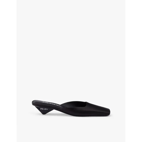 Prada Square-toe satin heeled mules