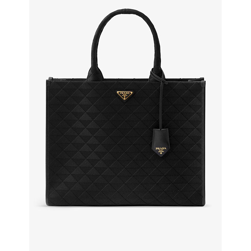 Womens Prada Symbole large woven tote bag