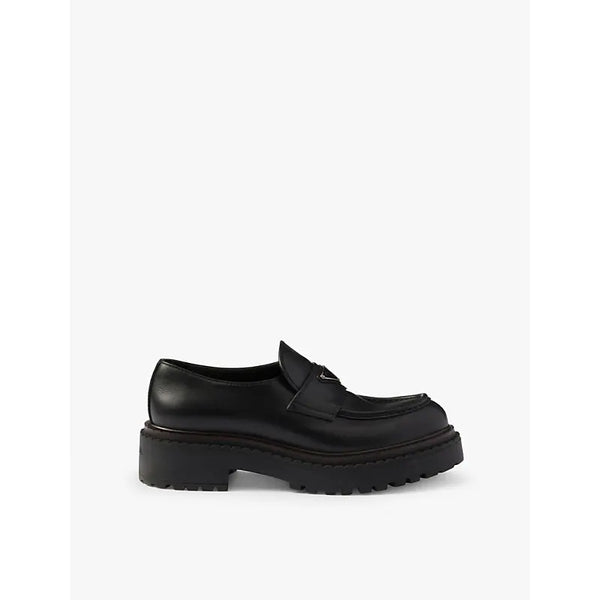 Prada Triangle-logo leather loafers