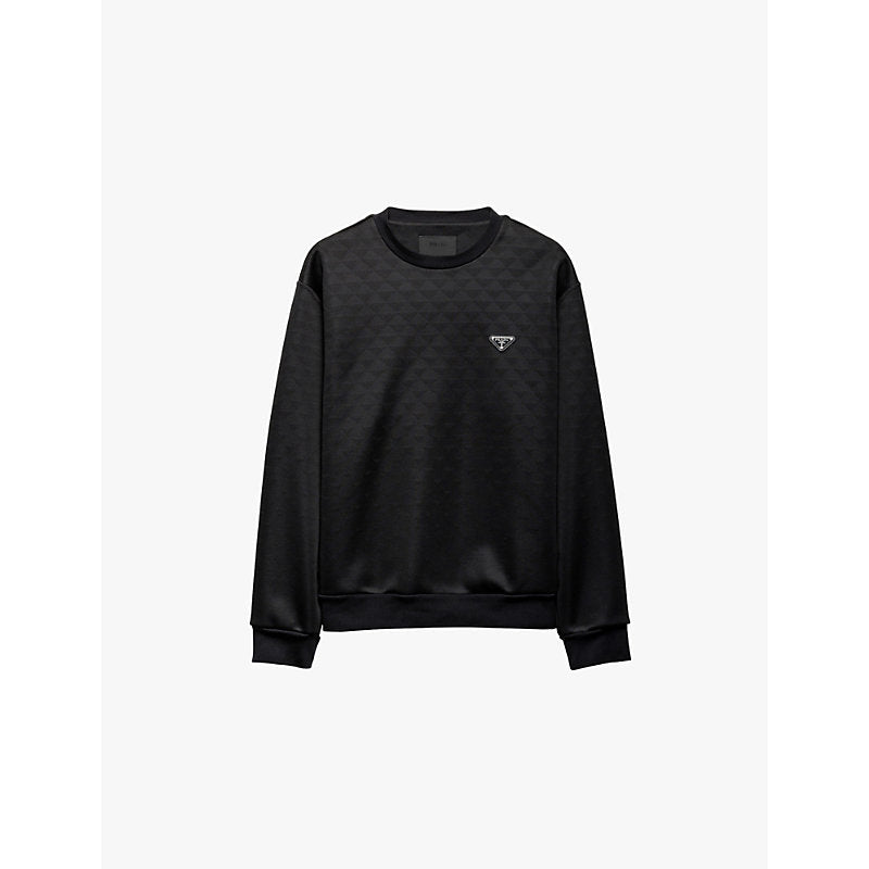 Mens Prada Triangle-plaque recycled-nylon sweatshirt