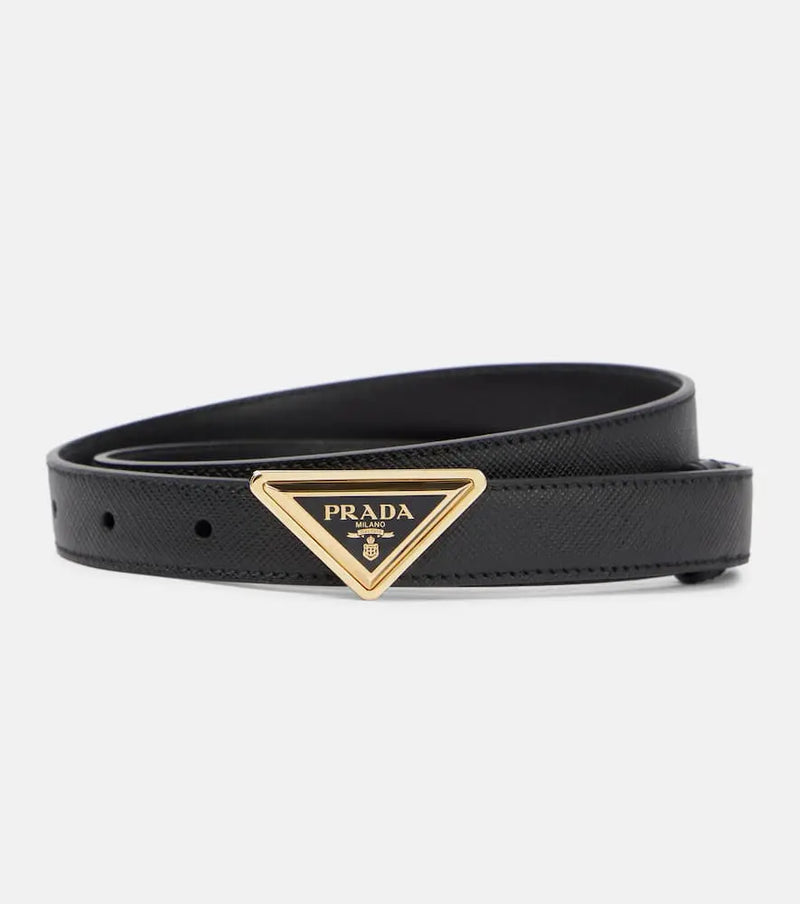 Prada Triangle saffiano leather belt | LYBSTORE