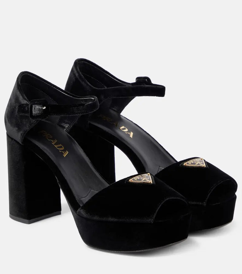 Prada Velvet platform sandals | LYBSTORE