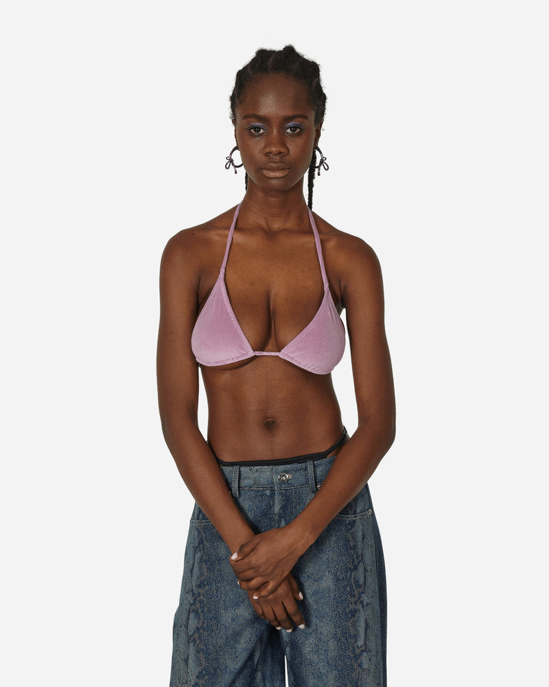 Priscavera Velour Triangle Bikini Top Lavender