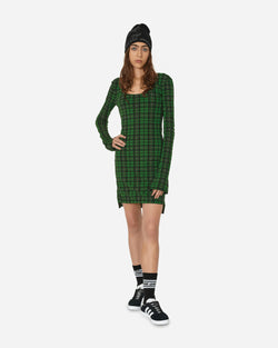 Priscavera Tartan Long Sleeve Mini Dress Green