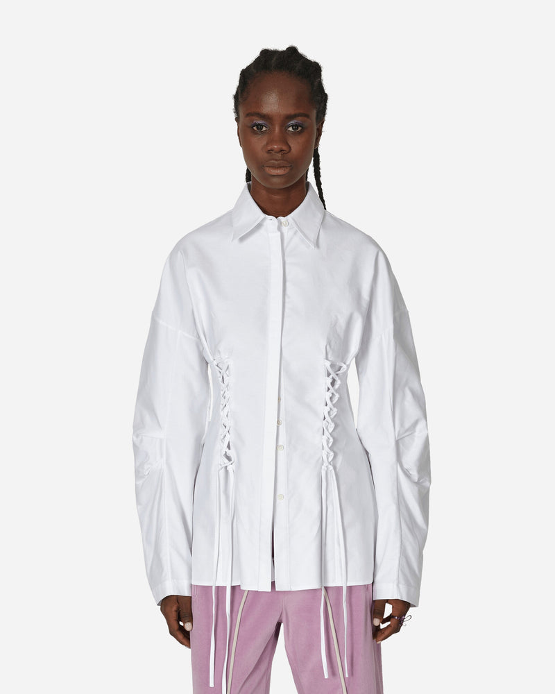 Priscavera Oxford Laced Button Down Shirt White