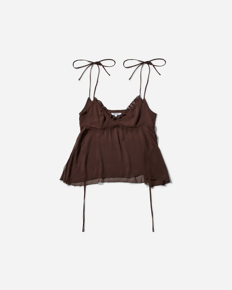 Priscavera Women s Chiffon Cami Chocolate