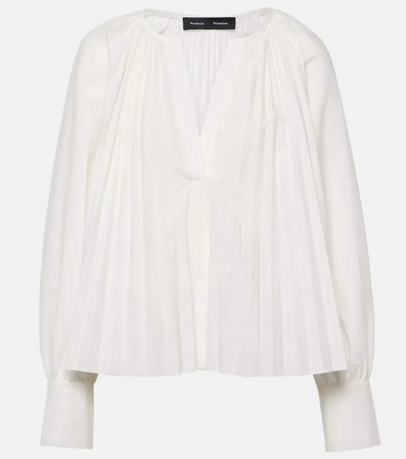 Proenza Schouler Monica cotton-blend poplin blouse | LYBSTORE